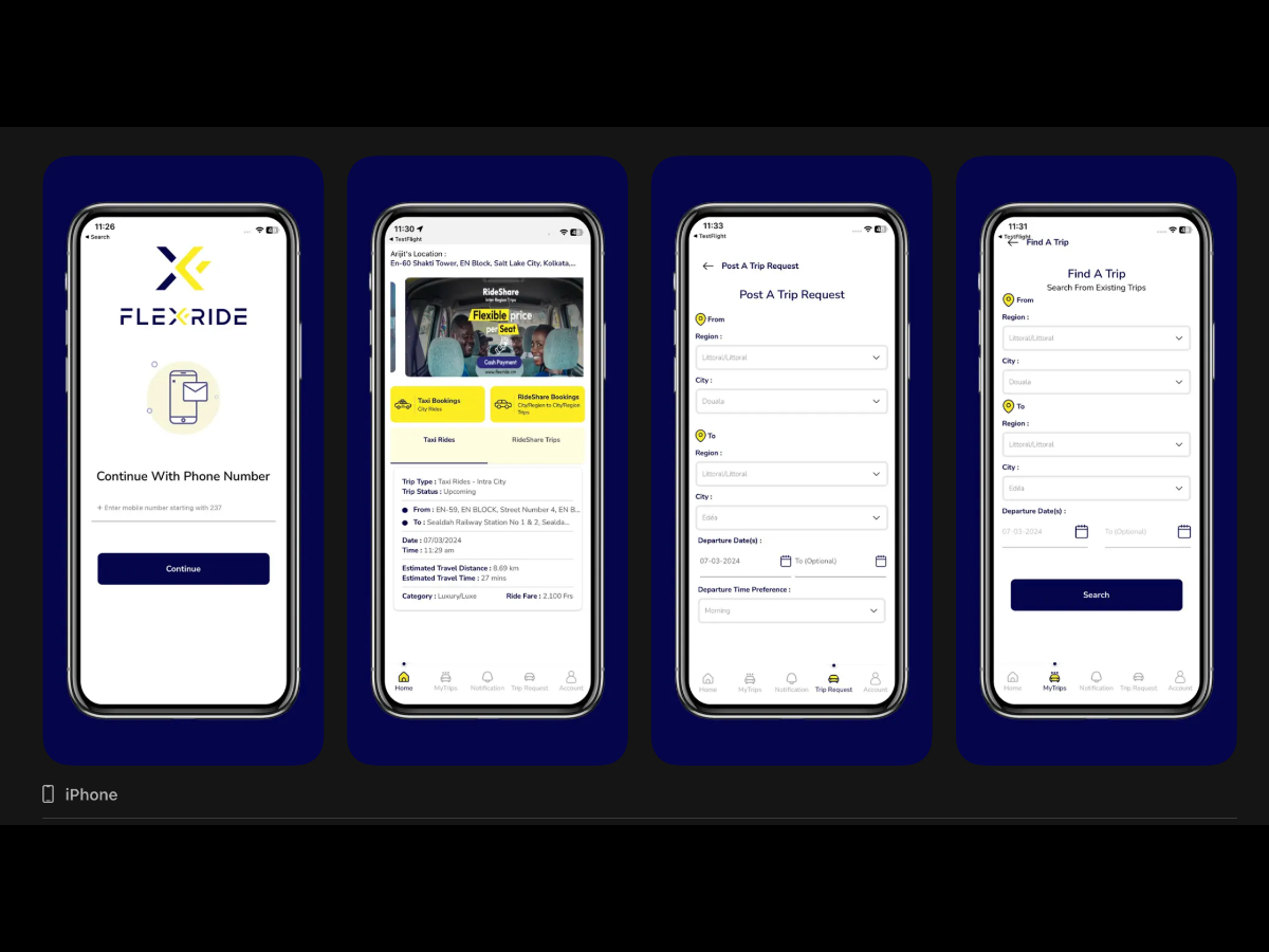 FlexRide ride-hailing driver and passenger apps built with React Native